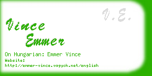 vince emmer business card